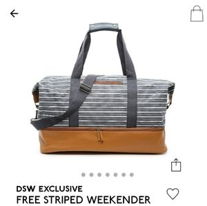 DSW Blue Striped Weekender Bag